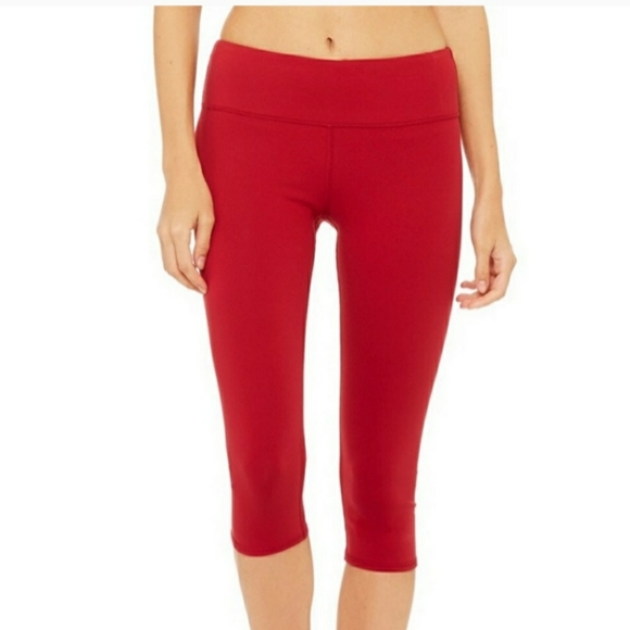 Alo Yoga Small Red Cropped Leggings 